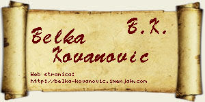 Belka Kovanović vizit kartica